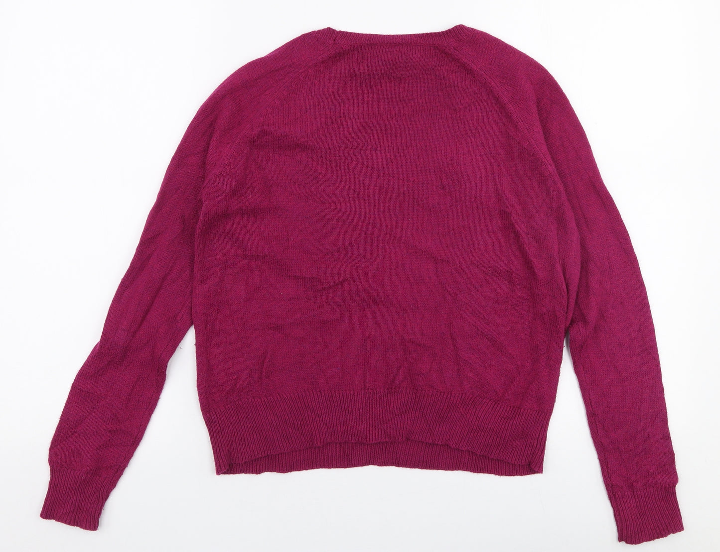 Jo Y Jo Womens Purple Round Neck  Polyester Pullover Jumper Size XS