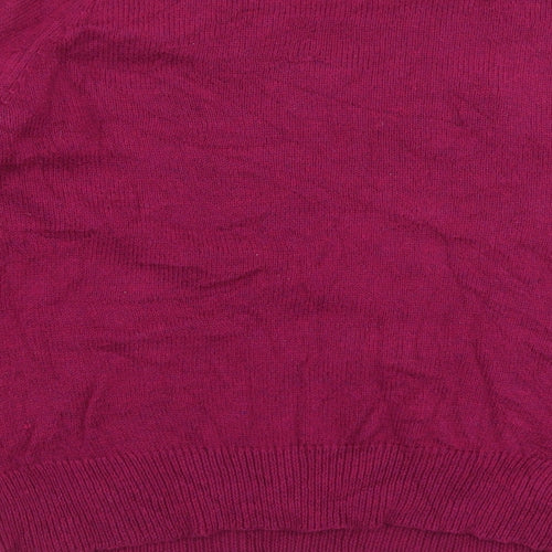 Jo Y Jo Womens Purple Round Neck  Polyester Pullover Jumper Size XS