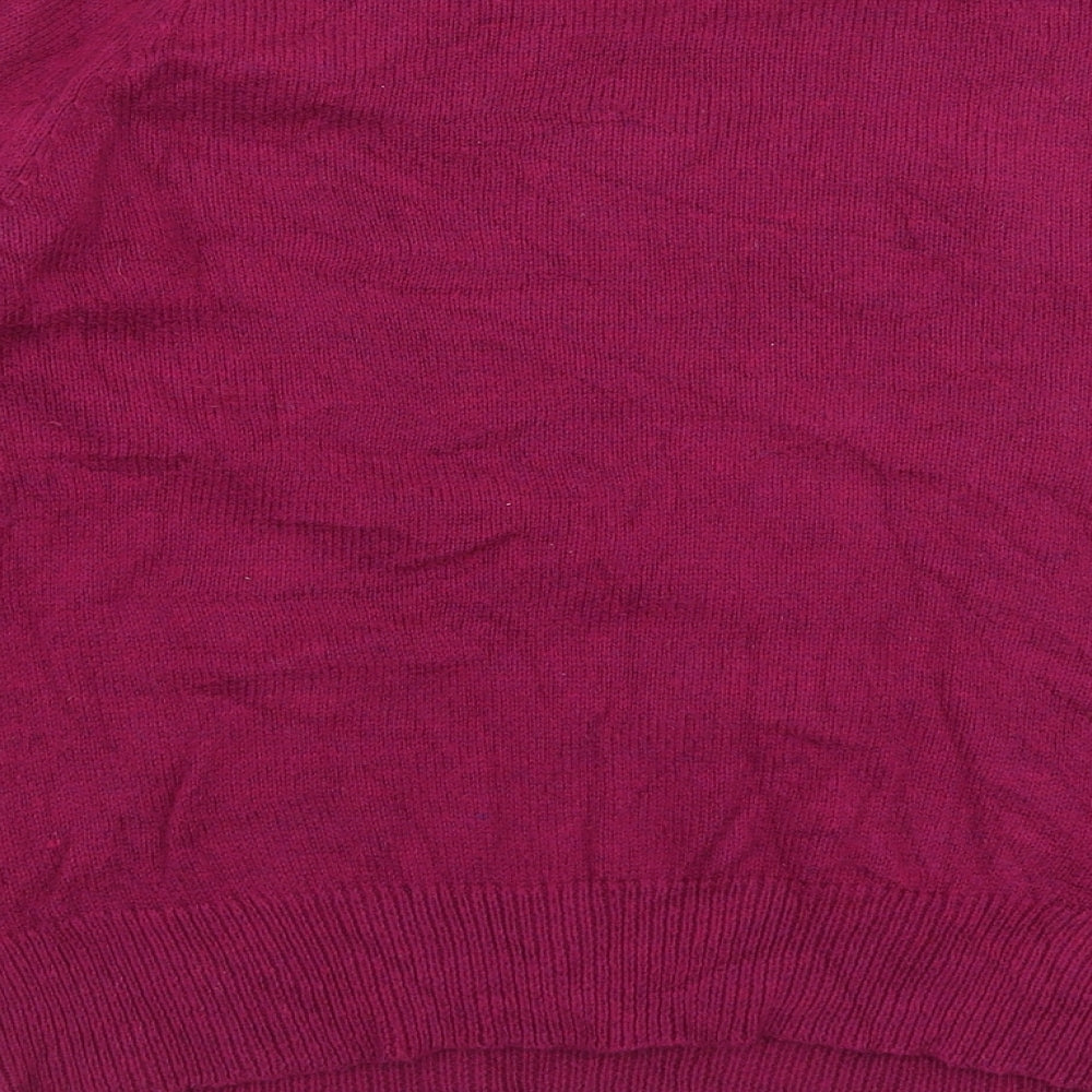 Jo Y Jo Womens Purple Round Neck  Polyester Pullover Jumper Size XS