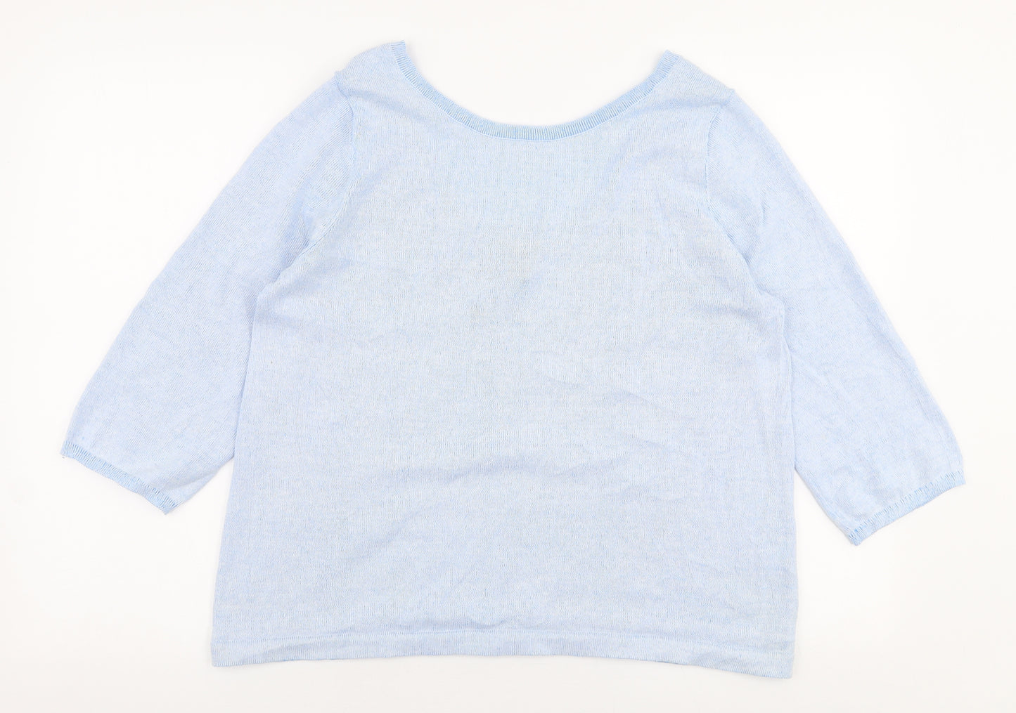 Gap Womens Blue Boat Neck  Polyester Pullover Jumper Size L