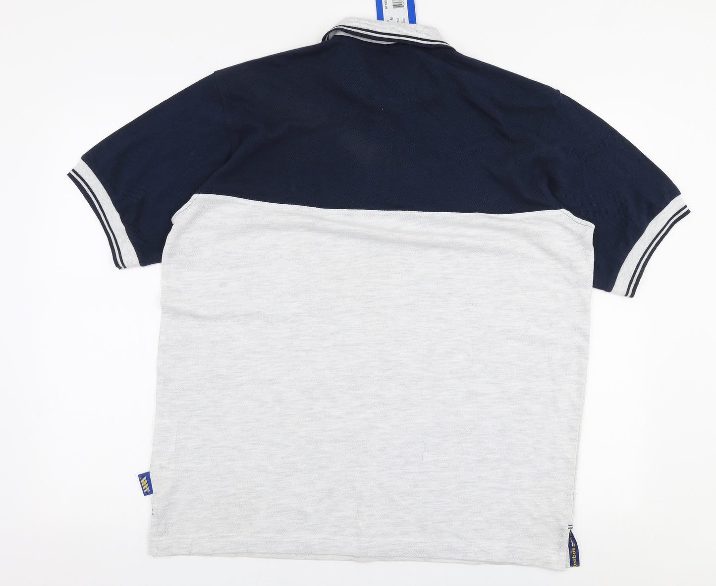 Reebok Mens Multicoloured  Polyester  Polo Size M Collared Button