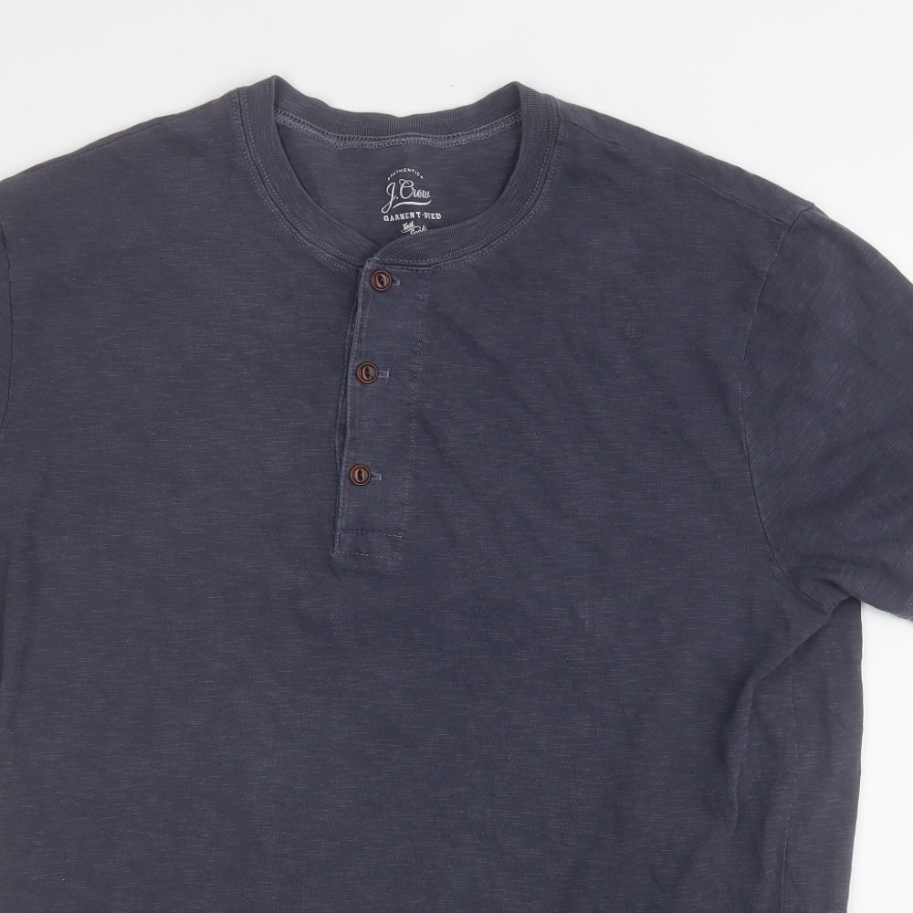 J.CREW Mens Grey  Cotton  T-Shirt Size L Round Neck