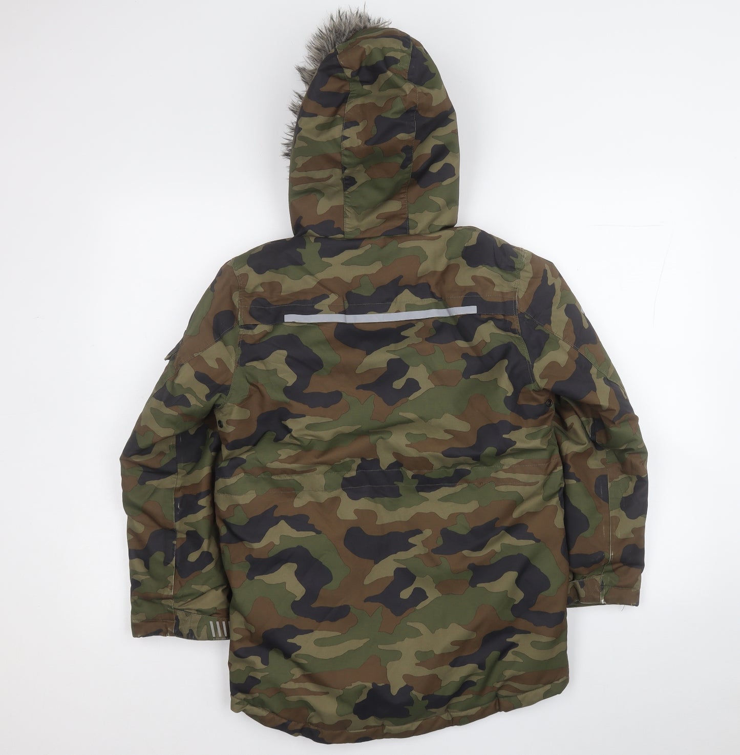 NEXT Boys Green Camouflage  Overcoat Coat Size 9 Years