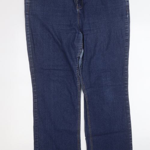 New Look Womens Blue  Cotton Bootcut Jeans Size 22 L29 in Regular