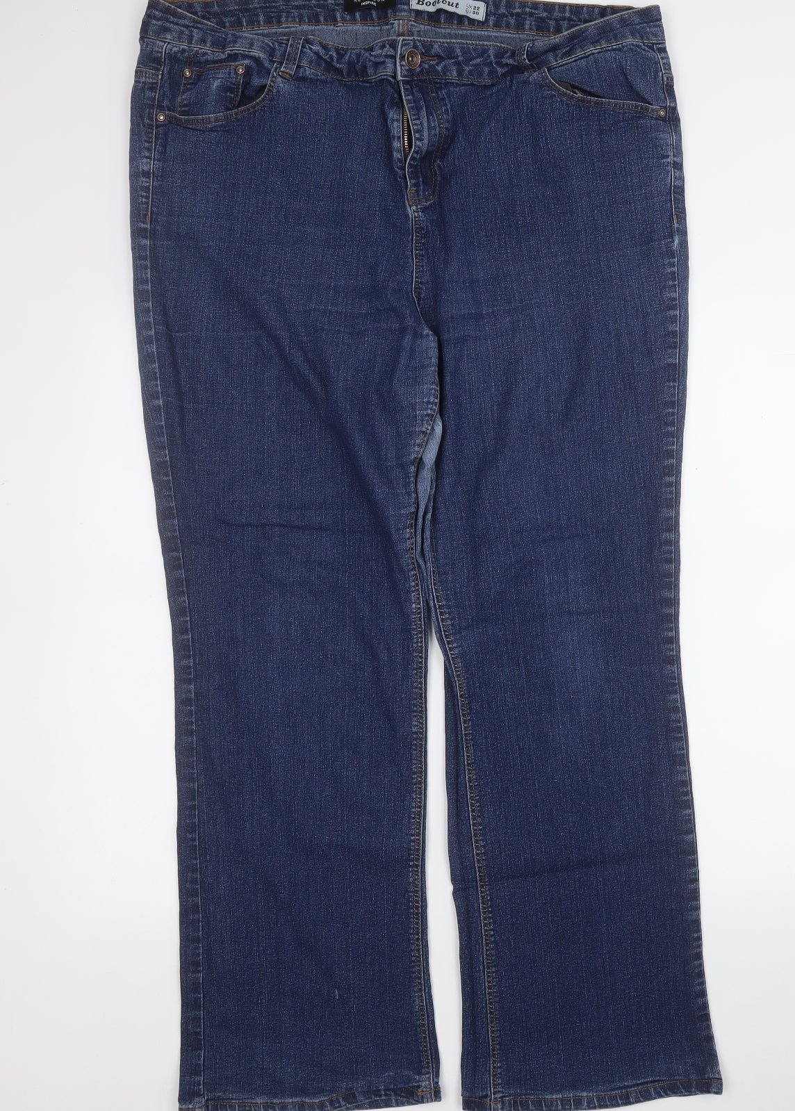 New Look Womens Blue  Cotton Bootcut Jeans Size 22 L29 in Regular
