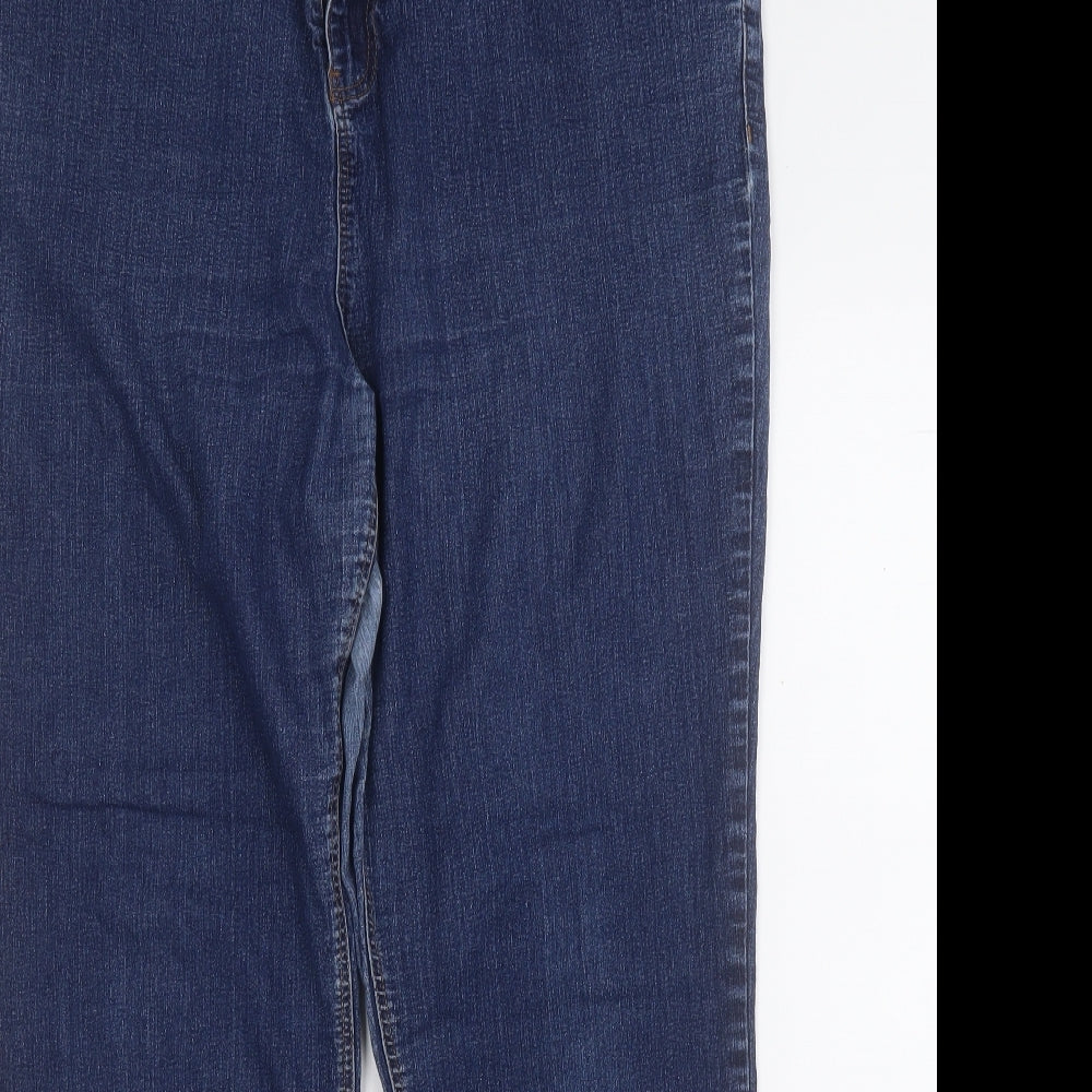 New Look Womens Blue  Cotton Bootcut Jeans Size 22 L29 in Regular
