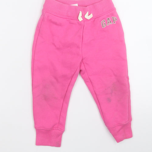 Gap Girls Pink  Cotton Jogger Trousers Size 2 Years  Regular