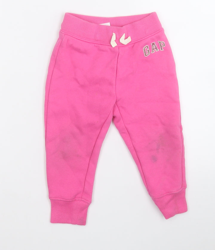 Gap Girls Pink  Cotton Jogger Trousers Size 2 Years  Regular