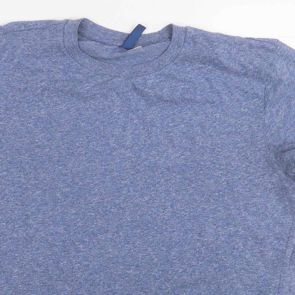 Divided Mens Blue  Cotton  T-Shirt Size M Round Neck
