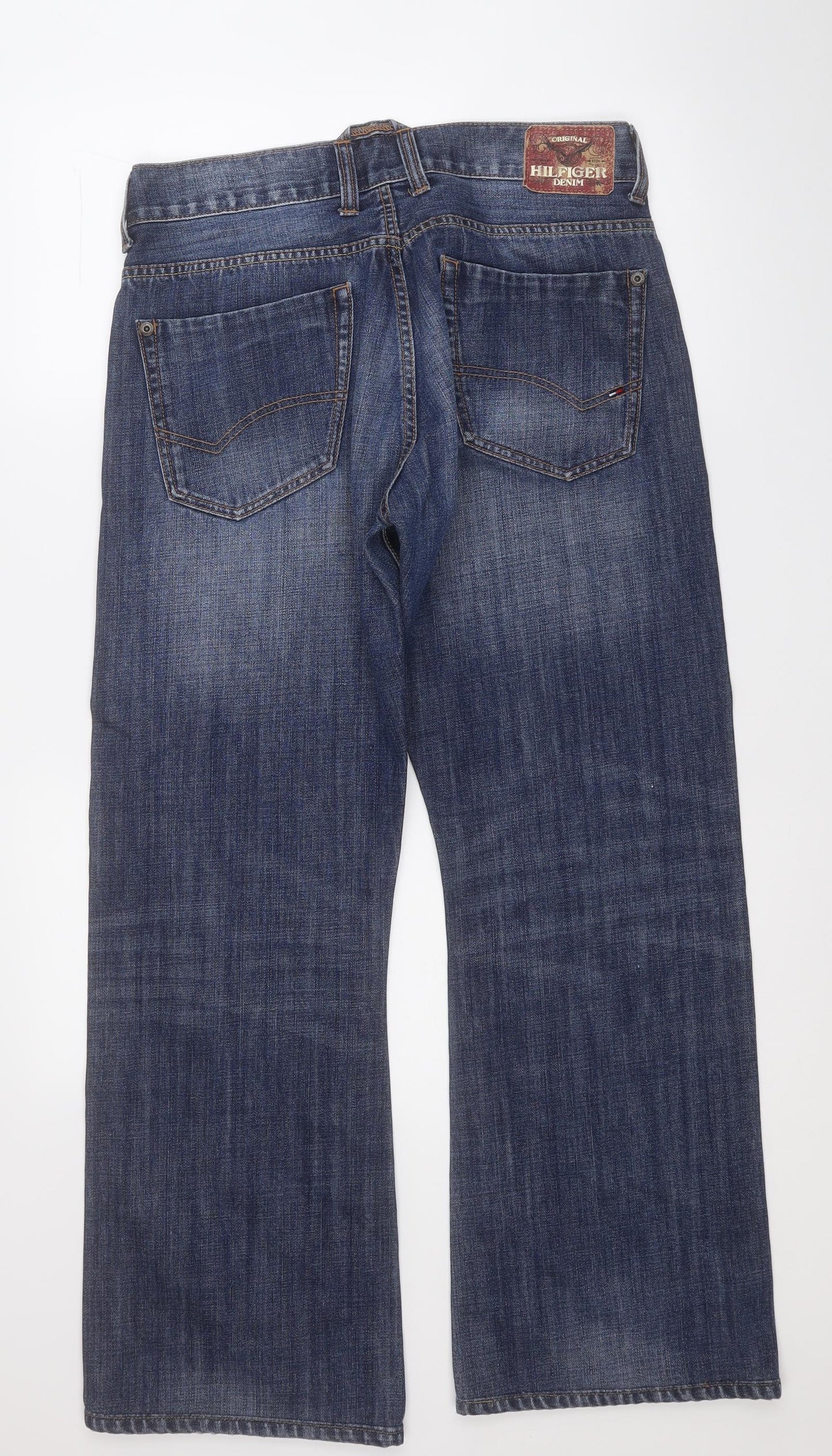 Hilfiger Denim Mens Blue  Cotton Bootcut Jeans Size 34 L32 in Regular