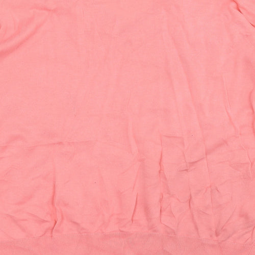 Dunnes Stores Womens Pink V-Neck  Cotton Pullover Jumper Size L