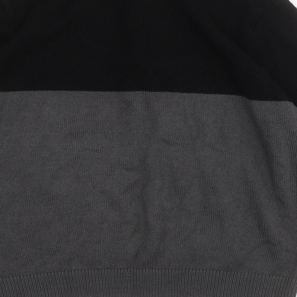 Brave Soul Mens Grey Mock Neck  Acrylic Pullover Jumper Size XL