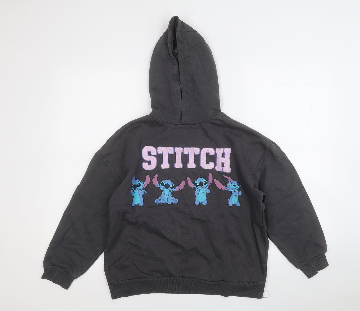 Primark Girls Grey  Cotton Pullover Hoodie Size 10 Years   - Stitch