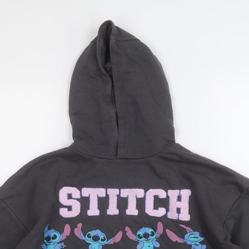 Primark Girls Grey  Cotton Pullover Hoodie Size 10 Years   - Stitch