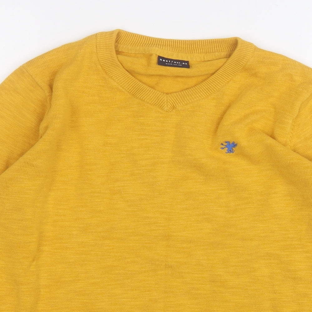NEXT Boys Yellow Round Neck  Cotton Pullover Jumper Size 12 Years
