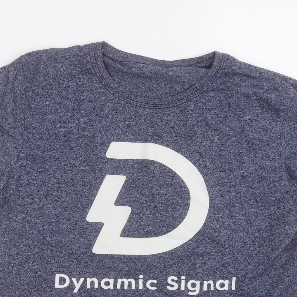 Dynamic  Mens Blue  Cotton  T-Shirt Size M Round Neck