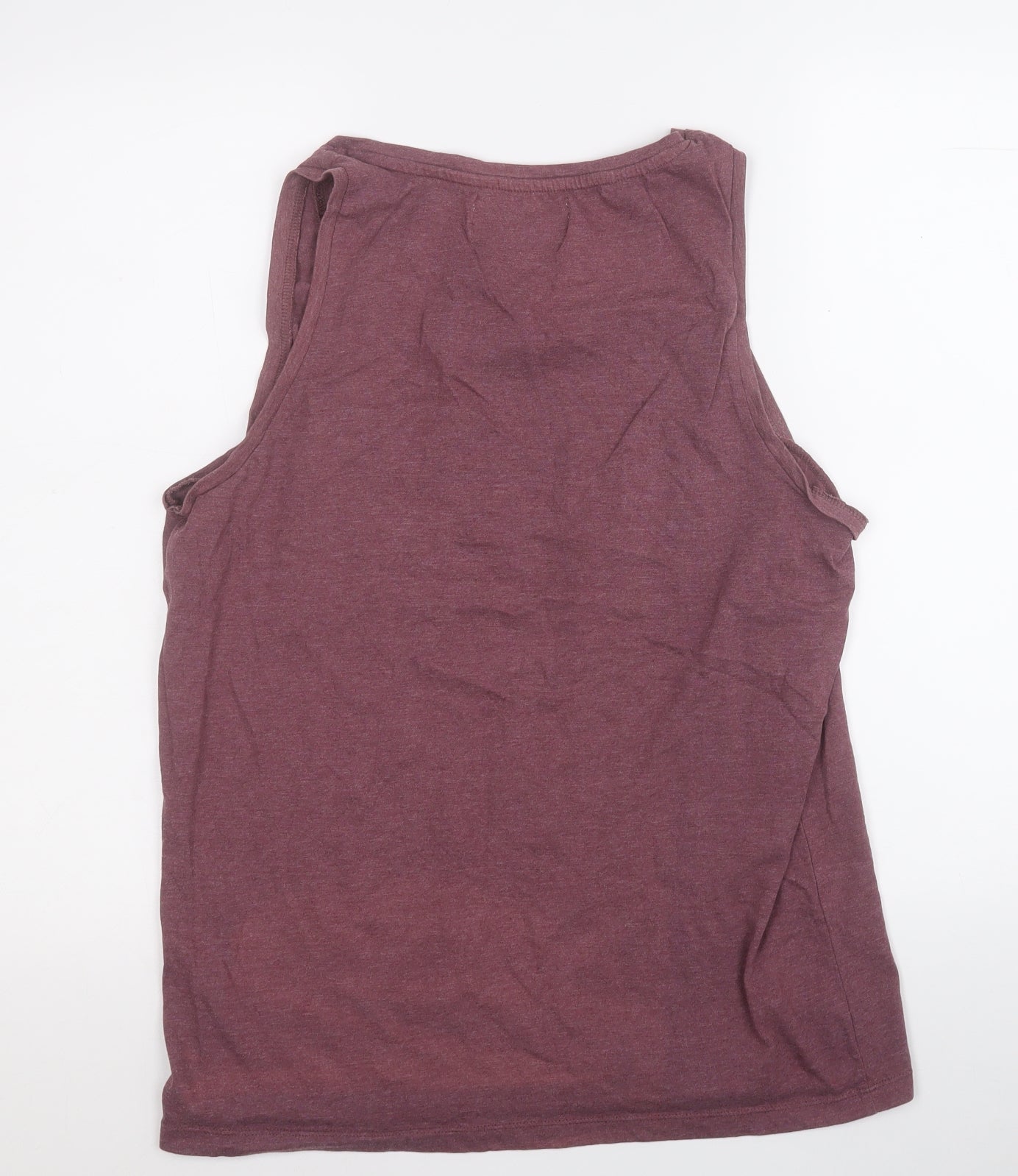 Pull&Bear Mens Purple  Cotton  T-Shirt Size M Roll Neck