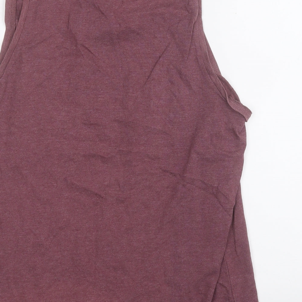 Pull&Bear Mens Purple  Cotton  T-Shirt Size M Roll Neck