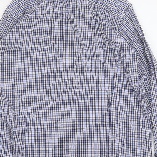 Blue Harbour Mens Blue Plaid Cotton  Button-Up Size M Collared