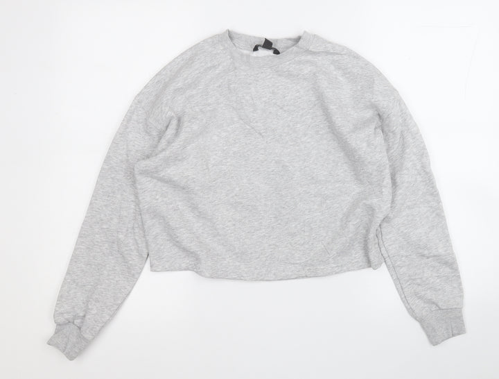 New Look Girls Grey Cotton Pullover Sweatshirt Size 12-13 Years
