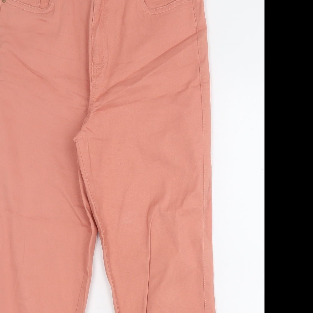 F&F Womens Pink  Cotton Chino Trousers Size 10 L26 in Regular