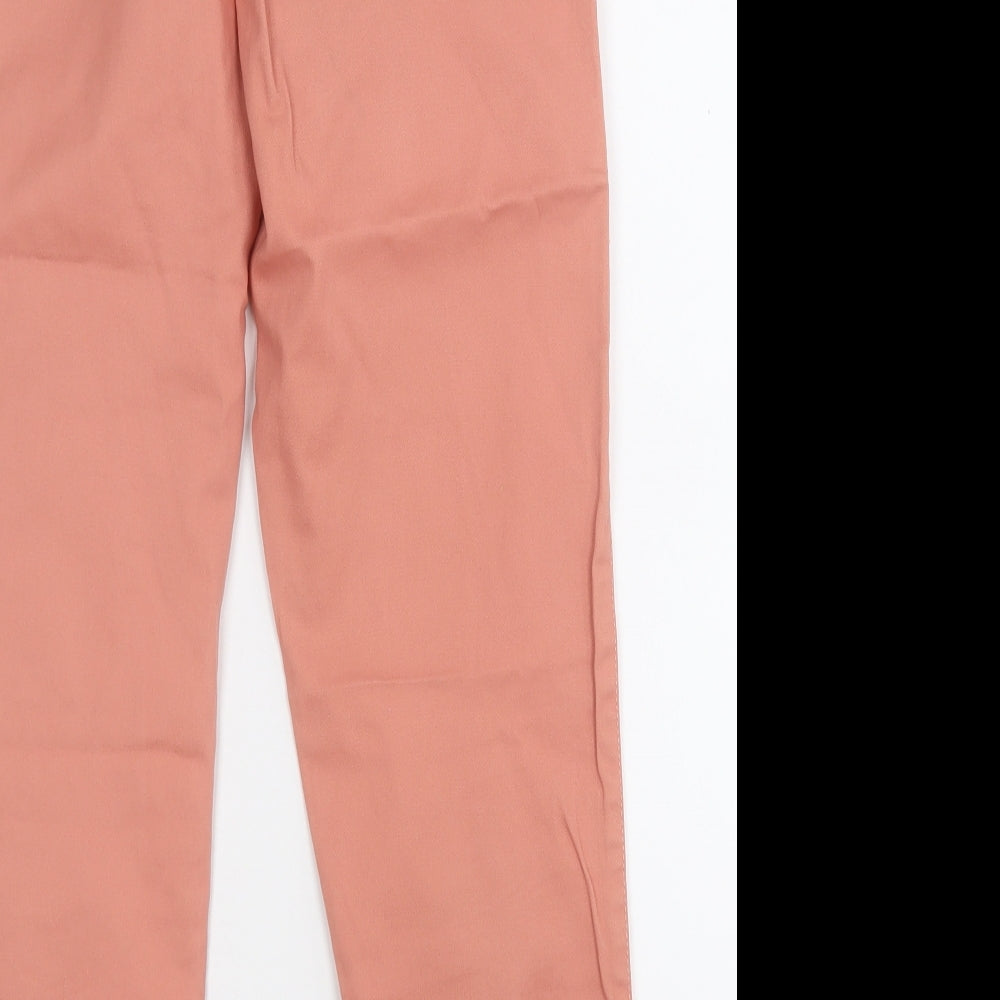 F&F Womens Pink  Cotton Chino Trousers Size 10 L26 in Regular