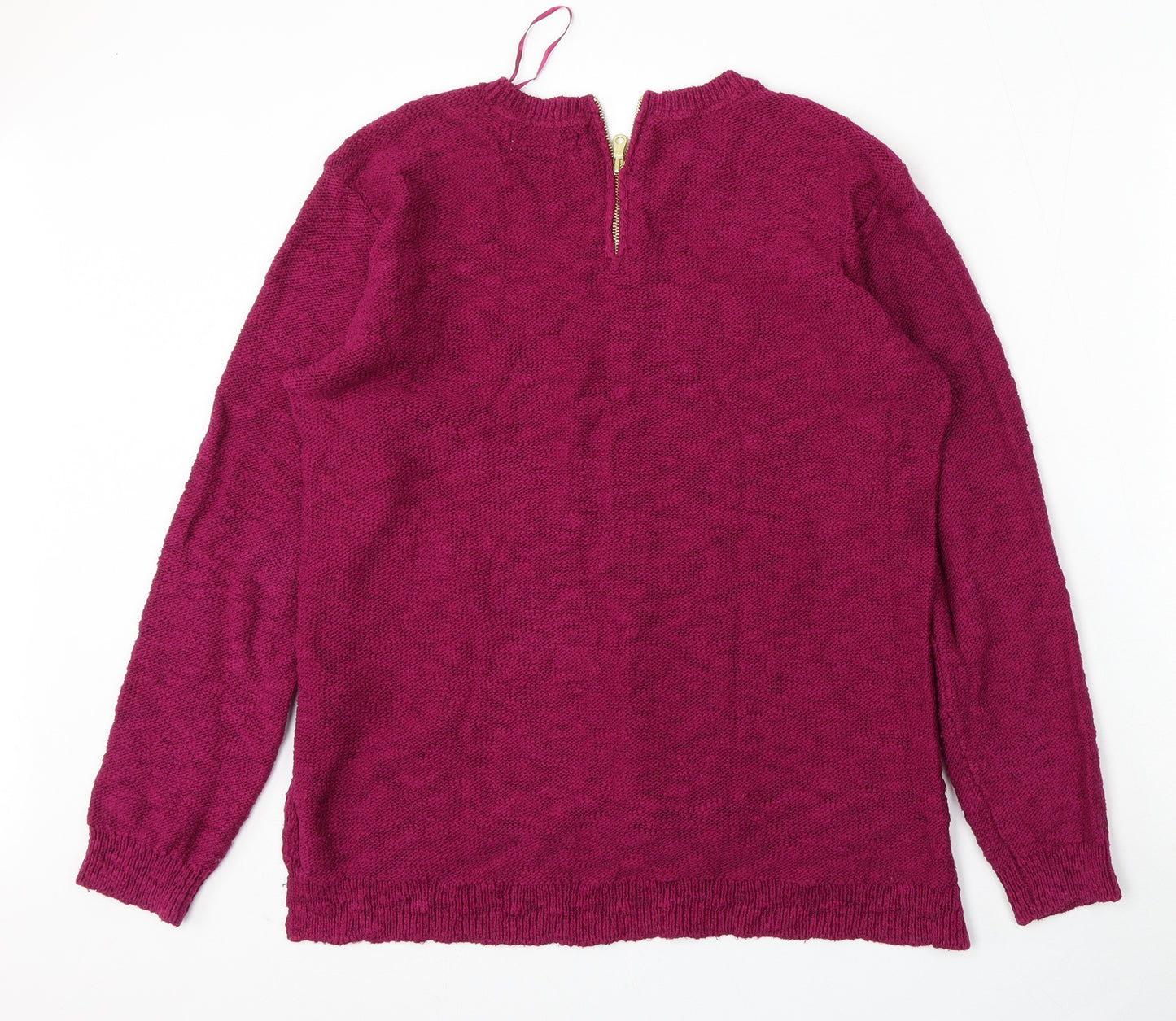 Marks and Spencer Womens Purple Round Neck  Cotton Pullover Jumper Size 16