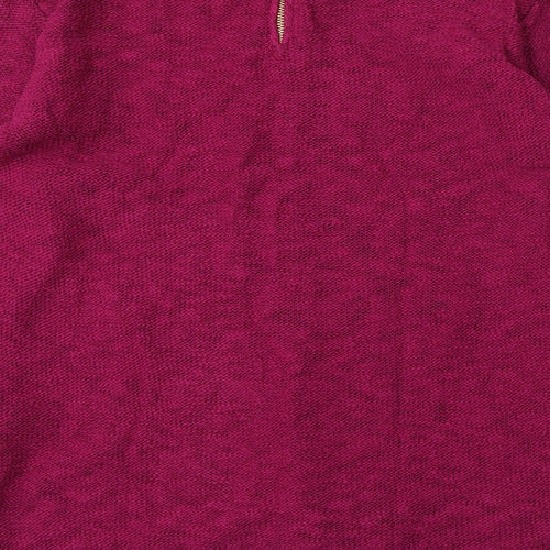 Marks and Spencer Womens Purple Round Neck  Cotton Pullover Jumper Size 16