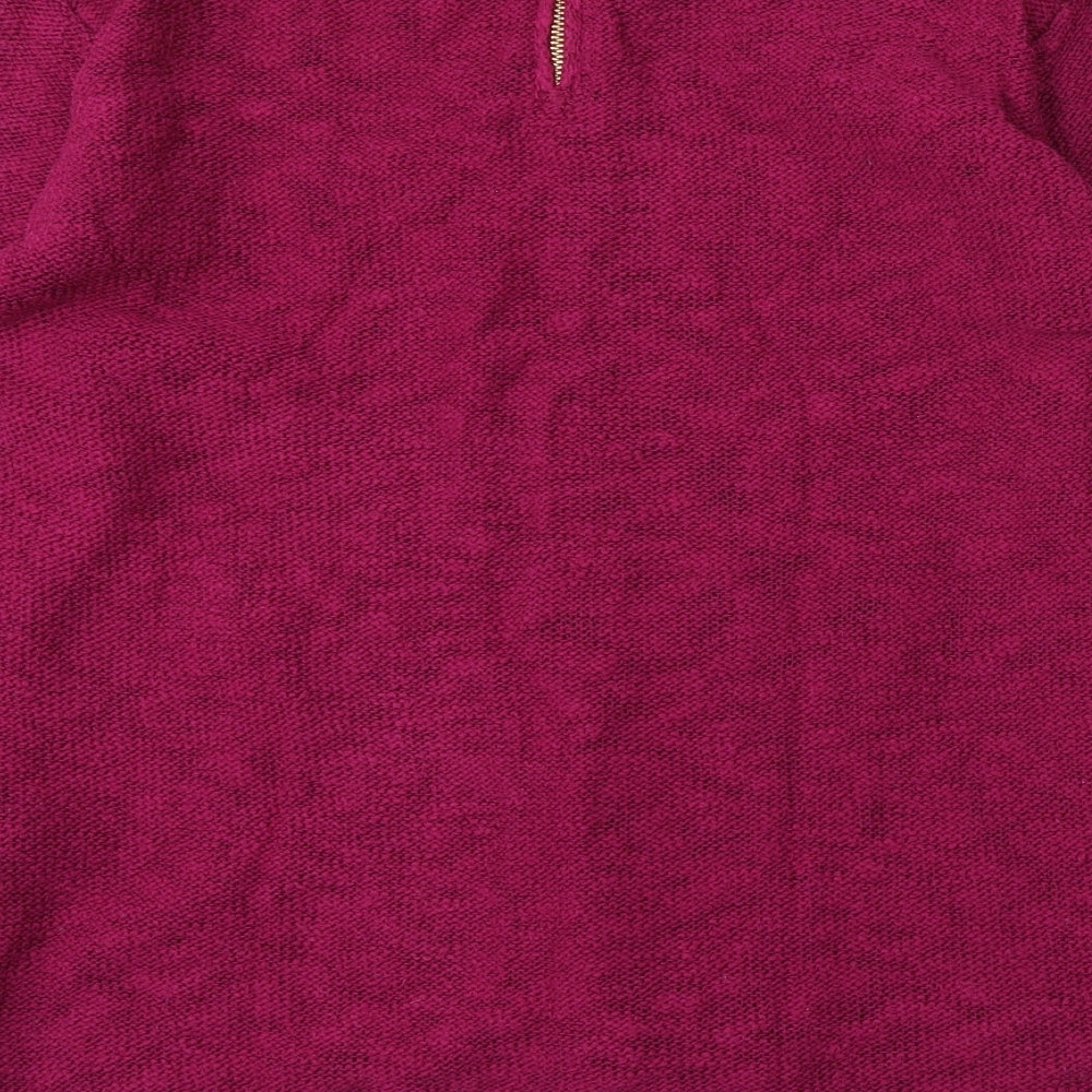 Marks and Spencer Womens Purple Round Neck  Cotton Pullover Jumper Size 16