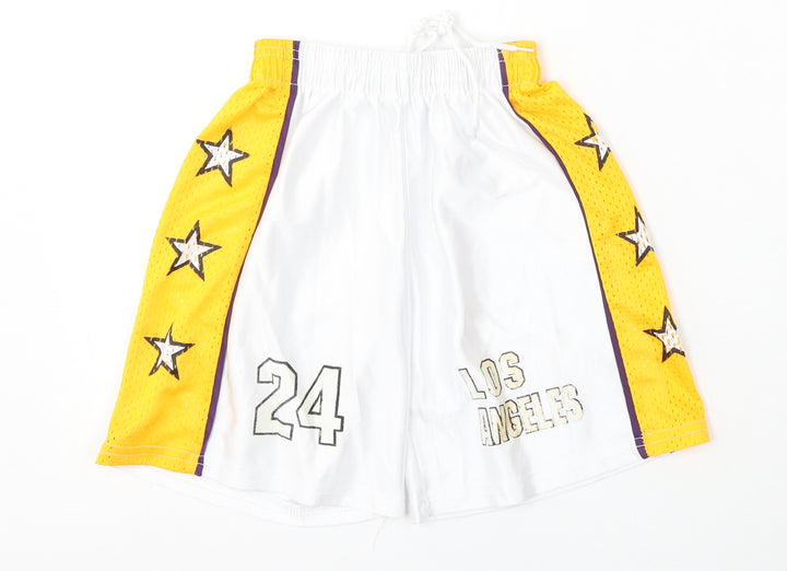 Preworn Boys White Polyester Cargo Shorts Size 6 Years Regular Tie - basketball