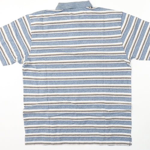 Leisurewear Mens Multicoloured Striped Cotton  Polo Size L Collared