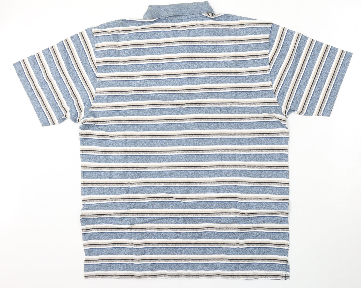 Leisurewear Mens Multicoloured Striped Cotton  Polo Size L Collared