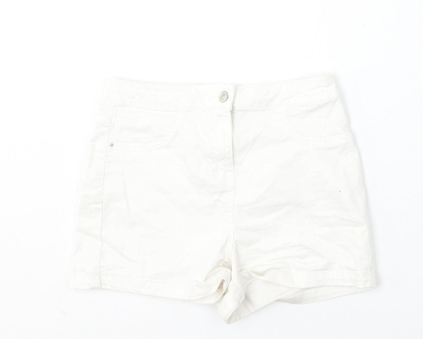Papaya Womens White  Cotton Bermuda Shorts Size 10 L3 in Regular