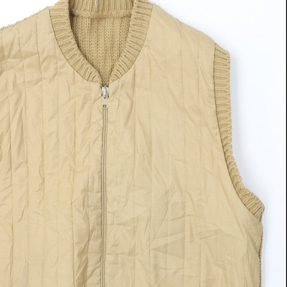 St Michael Womens Beige   Gilet Jacket Size 14  Zip