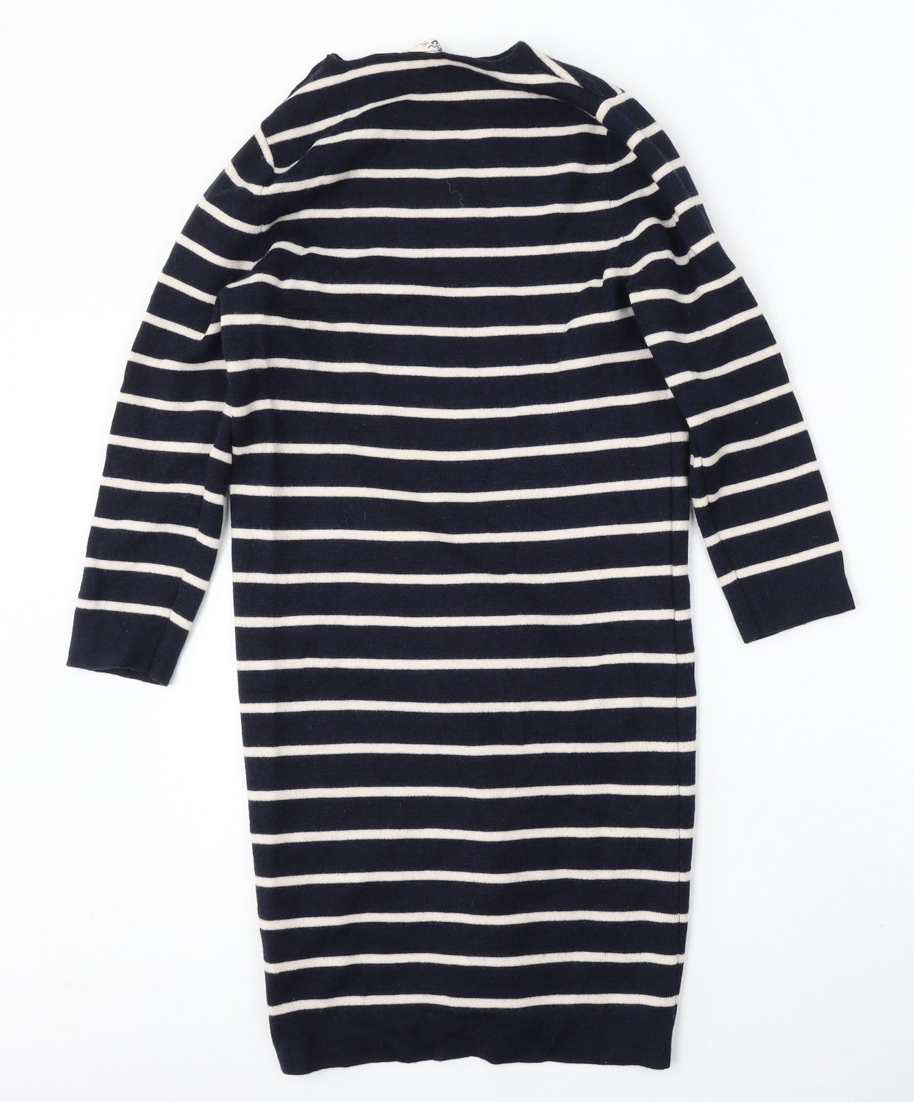 Jaeger Womens Blue Striped Polyester Jumper Dress  Size M  Round Neck