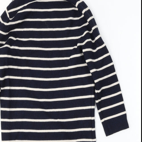 Jaeger Womens Blue Striped Polyester Jumper Dress  Size M  Round Neck