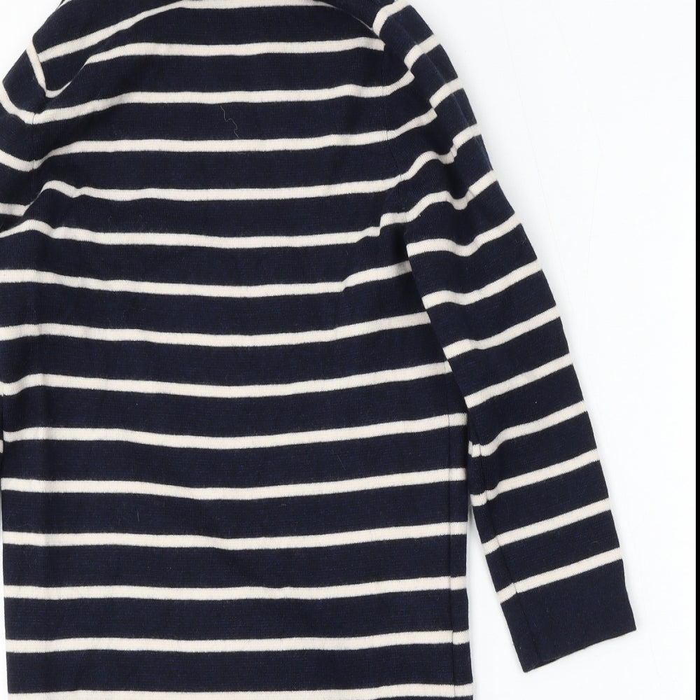 Jaeger Womens Blue Striped Polyester Jumper Dress  Size M  Round Neck