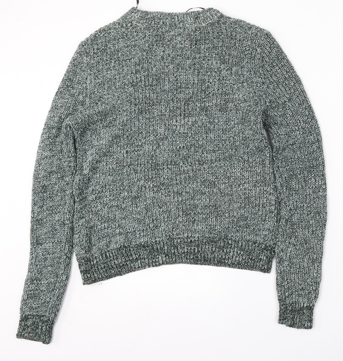 H&M Womens Green Round Neck  Acrylic Pullover Jumper Size M