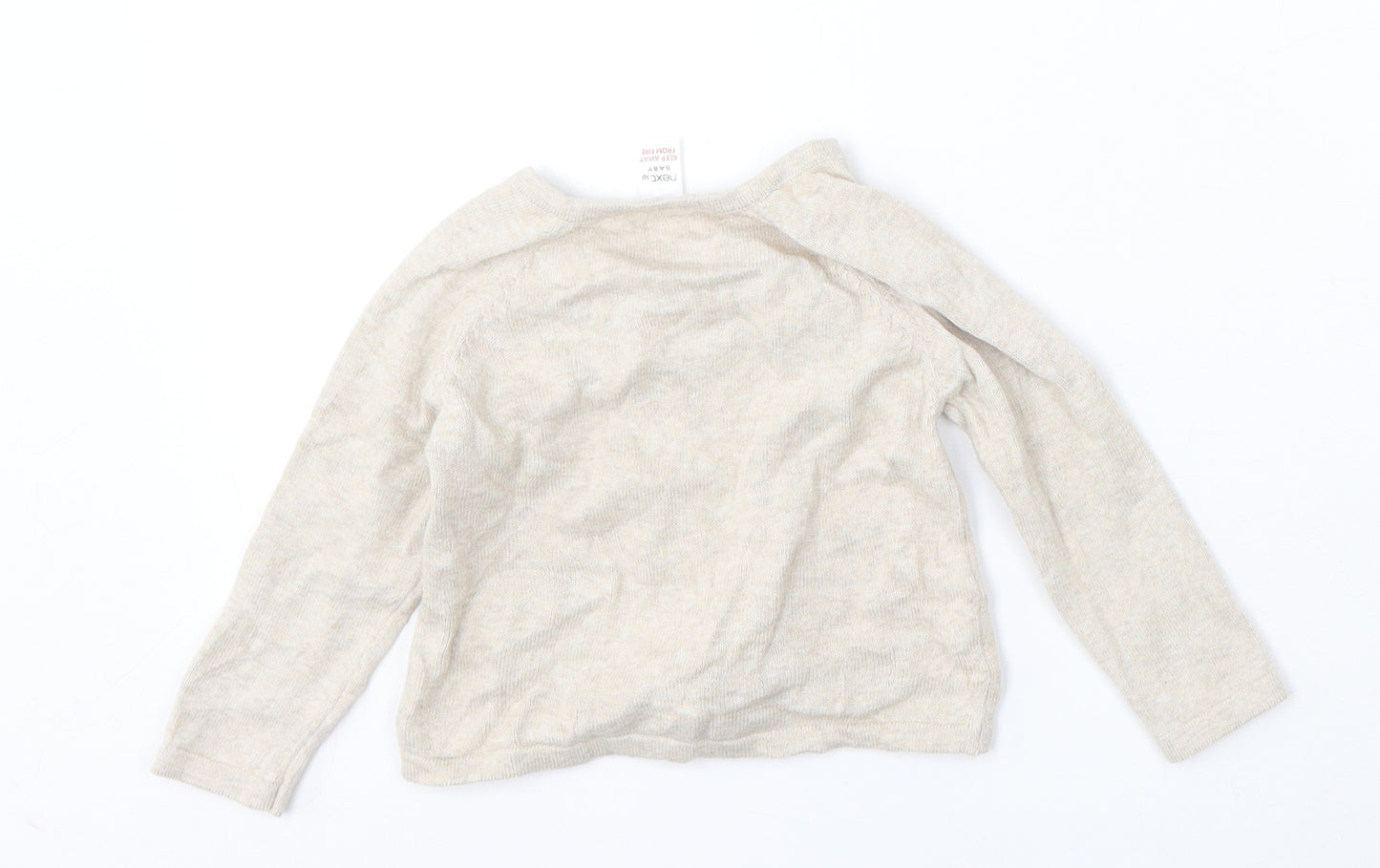Next SP Girls Beige  Cotton Pullover Jumper Size 9-12 Months