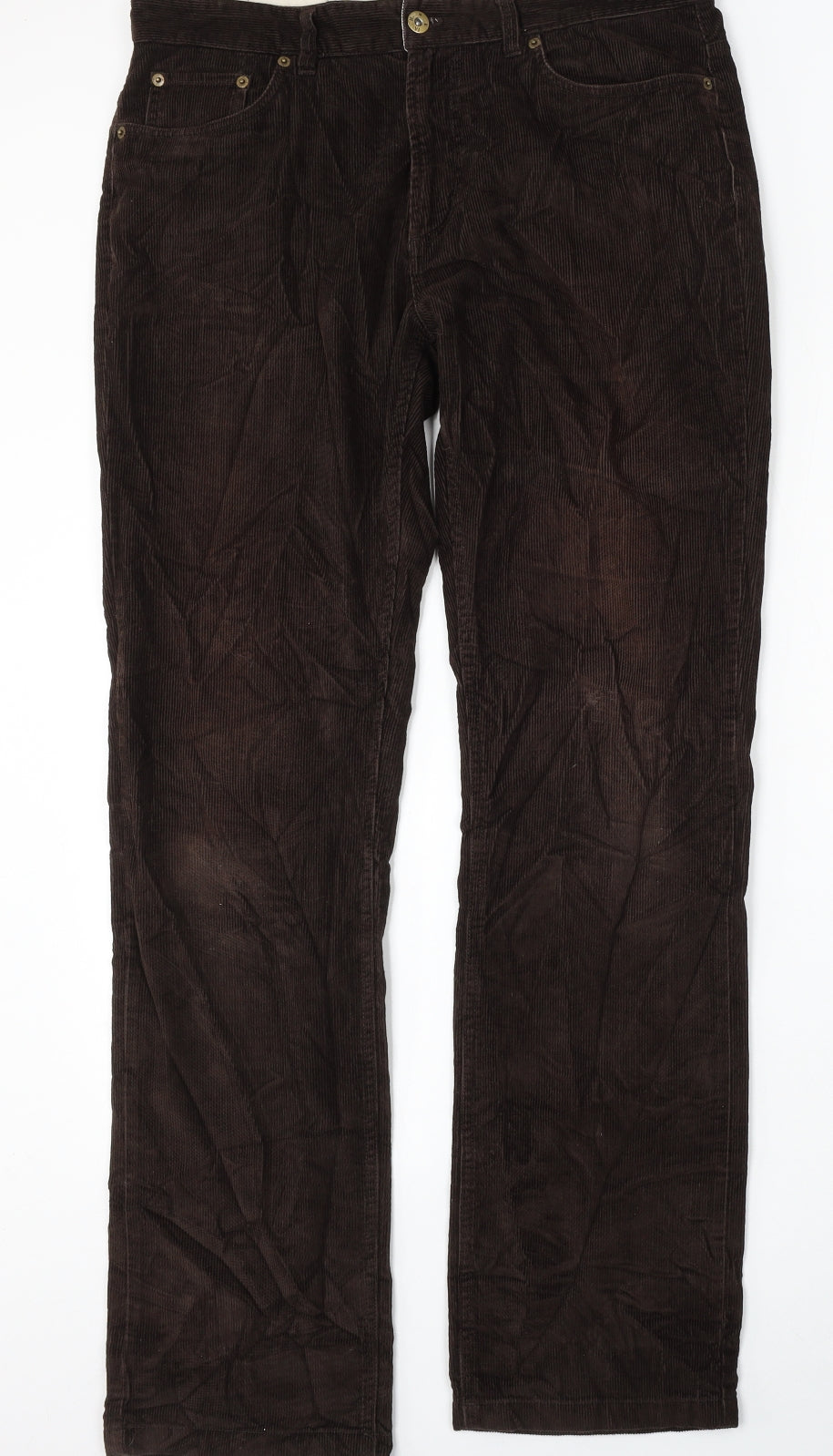 Howick Mens Brown  Cotton Trousers  Size 34 L33 in Regular