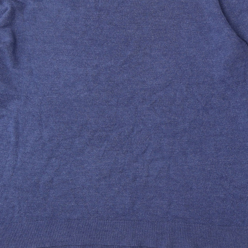Cedar Wood State Mens Blue Round Neck  Acrylic Pullover Jumper Size XL