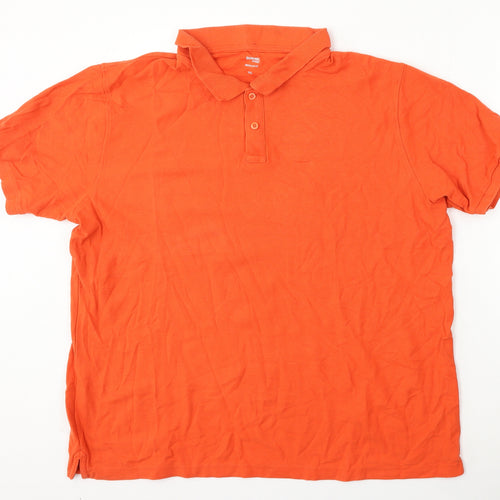 Dunnes Mens Orange  Cotton  Polo Size 2XL Collared