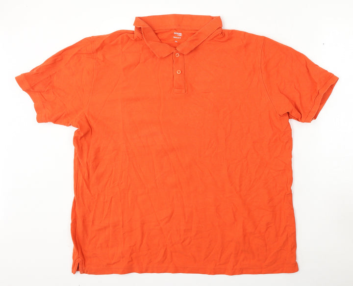 Dunnes Mens Orange Cotton Polo Size 2XL Collared