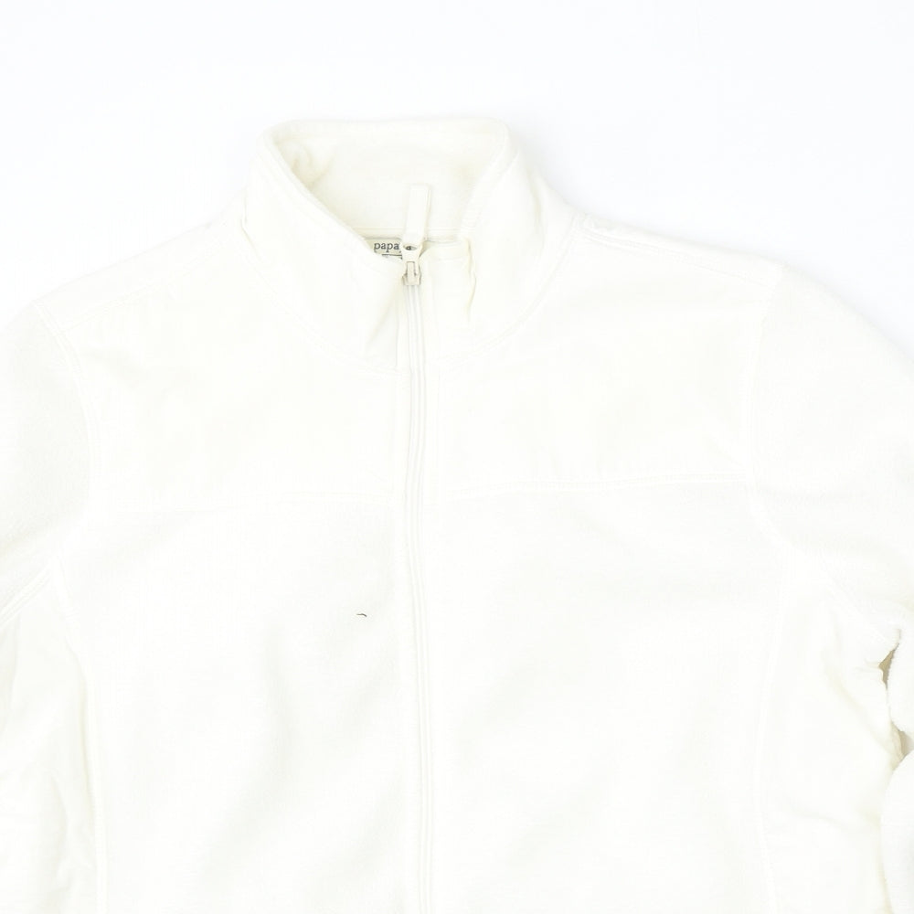 Papaya Womens White  Polyester Full Zip Sweatshirt Size 16  Zip