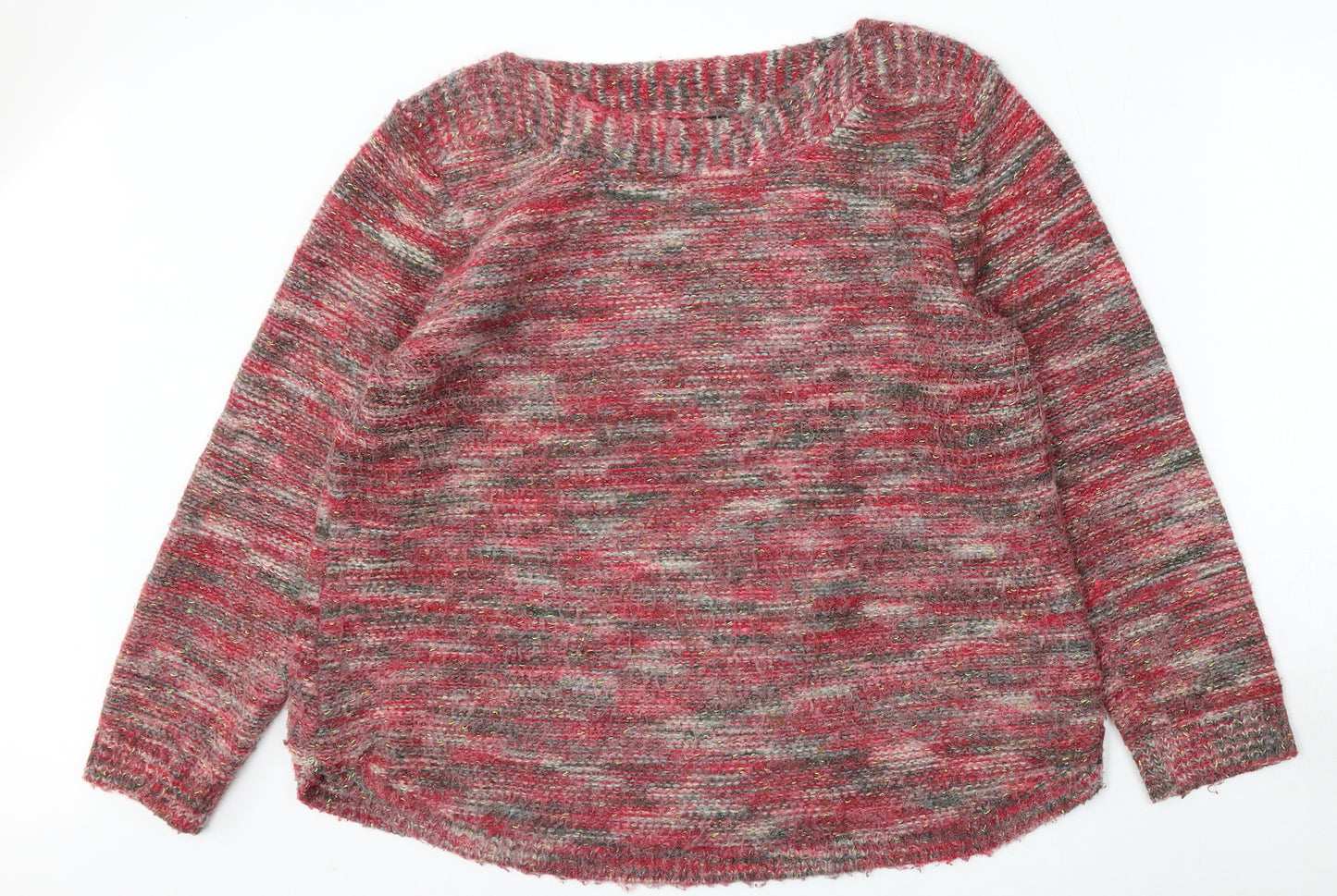 M&Co Womens Pink Round Neck  Acrylic Pullover Jumper Size 20
