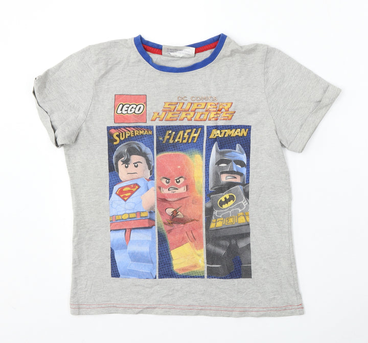 George Boys Grey  Cotton Basic T-Shirt Size 11-12 Years Round Neck  - Lego Superheroes
