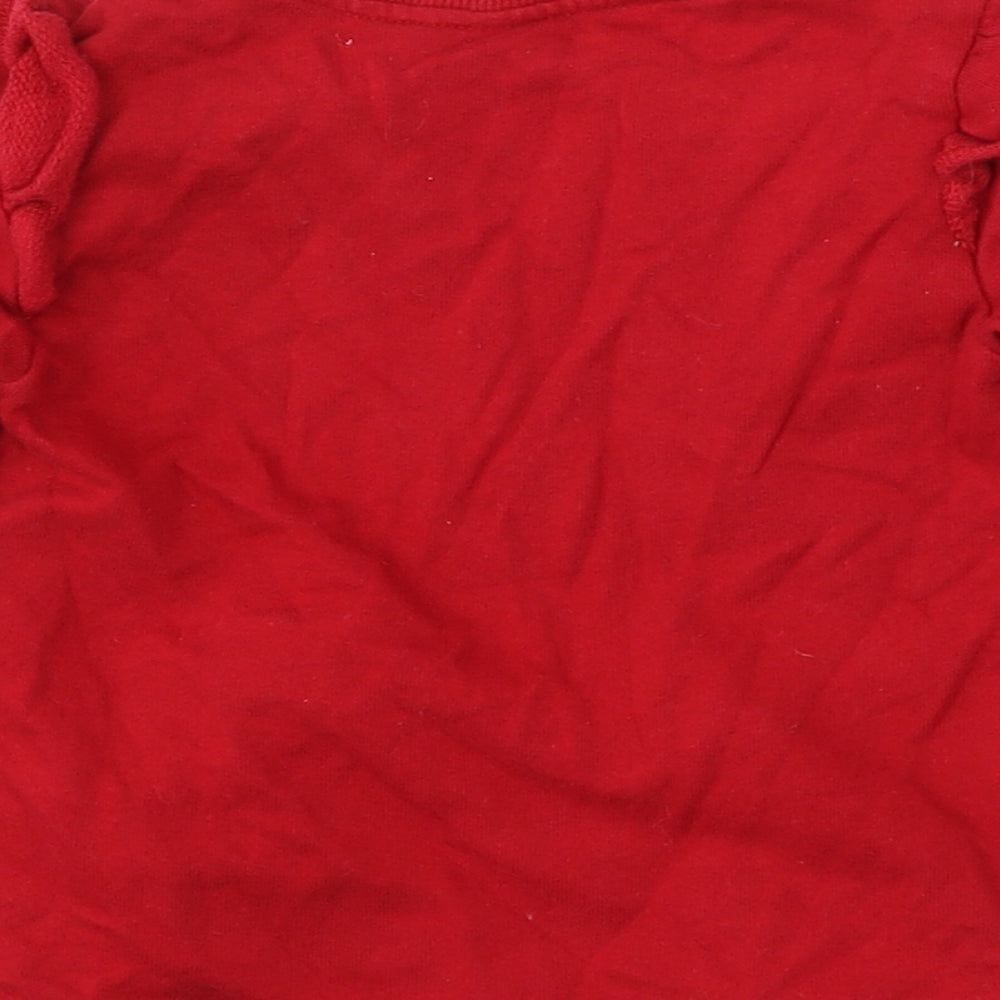 Dunnes Stores Girls Red  Cotton Pullover Sweatshirt Size 2-3 Years   - Christmas