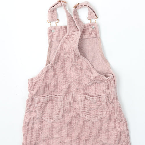 NEXT Girls Pink  Cotton Dungaree One-Piece Size 4 Years