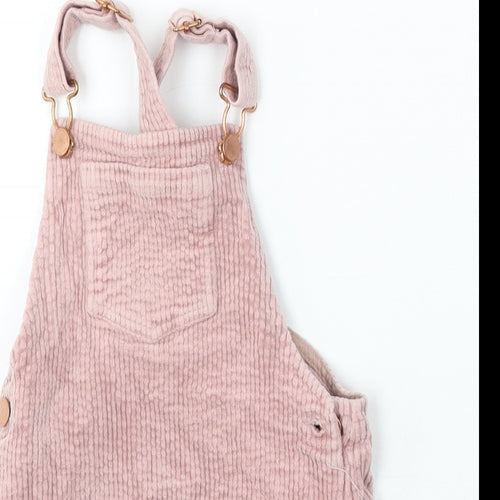 NEXT Girls Pink  Cotton Dungaree One-Piece Size 4 Years