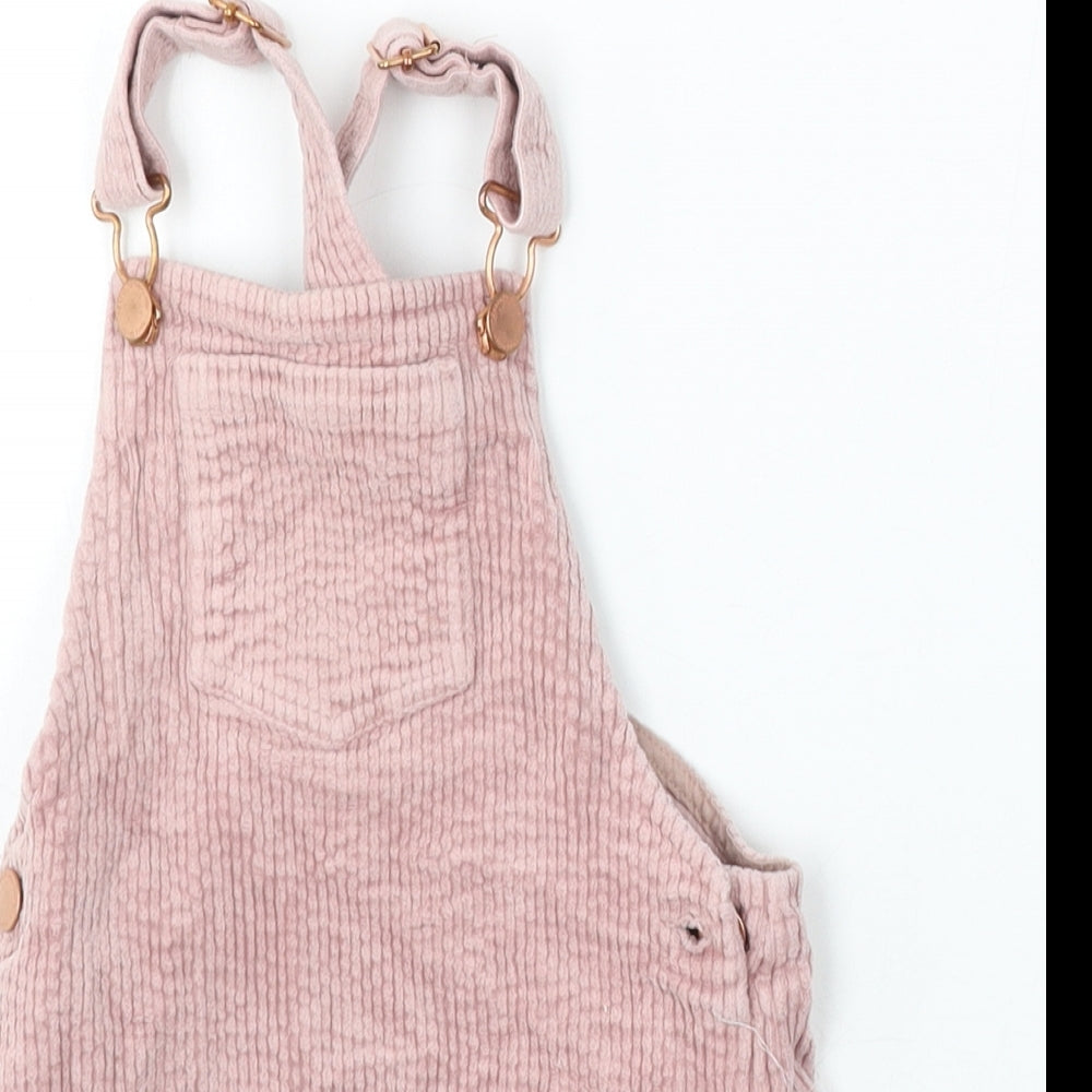 NEXT Girls Pink  Cotton Dungaree One-Piece Size 4 Years